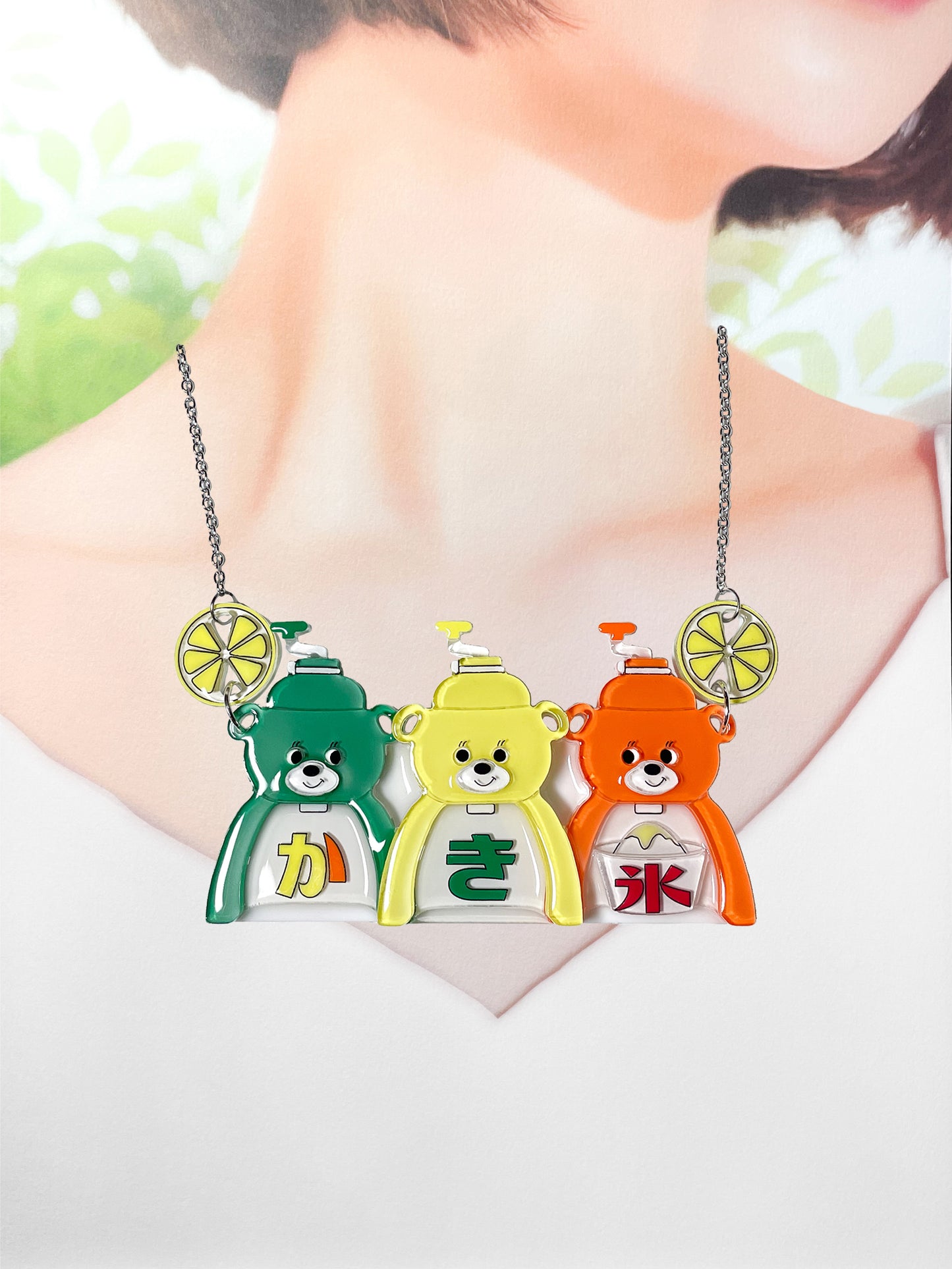 Bear Shaved Ice Machine Necklace (Lemon)