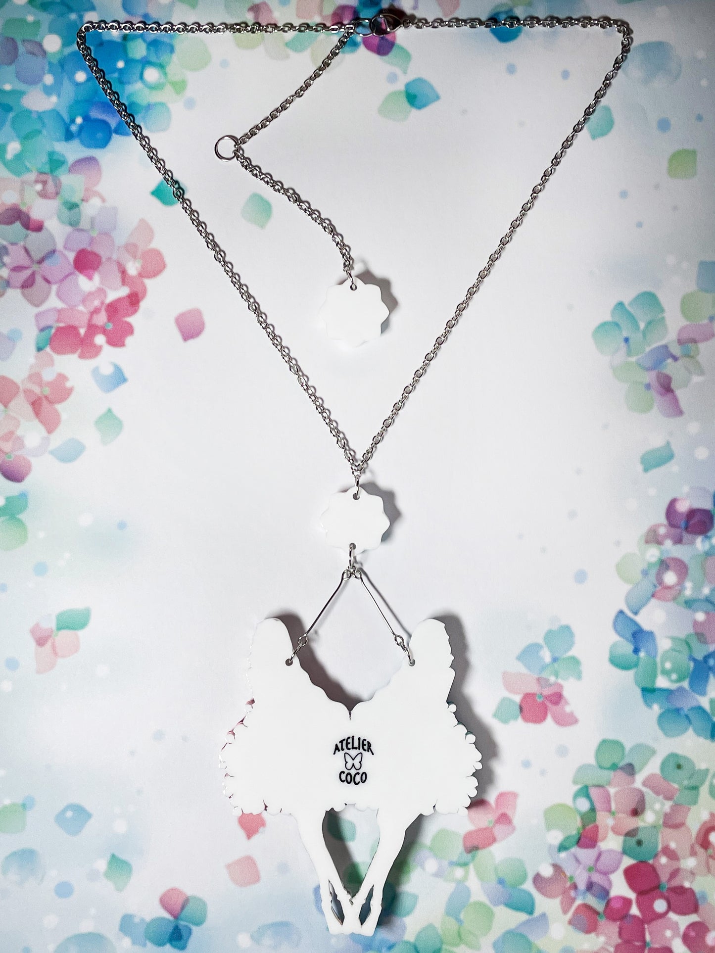 Twin Hydrangea Ballerina Necklace