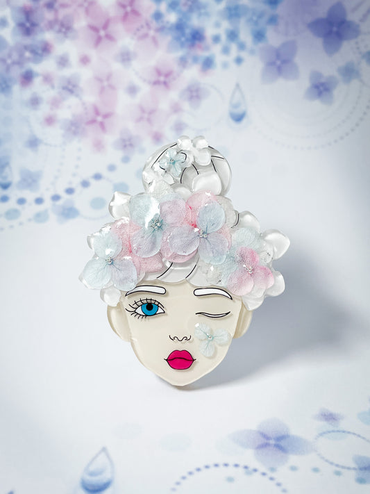 Hydrangea Girl Brooch