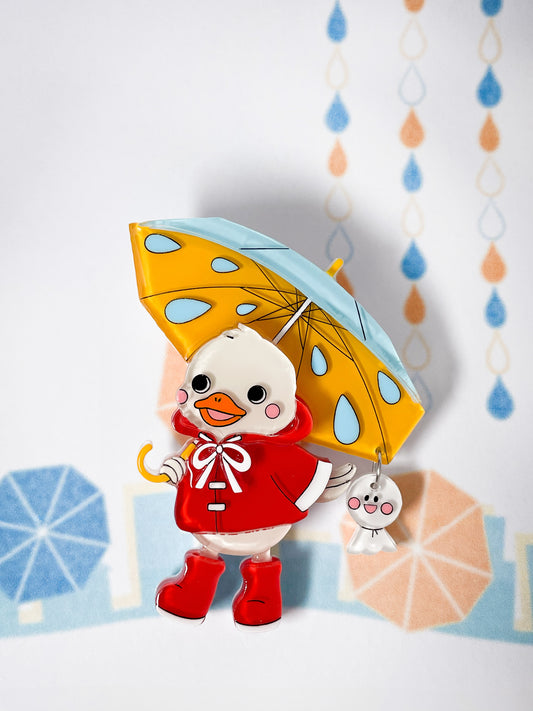Enjoy Raining with Duckling Brooch