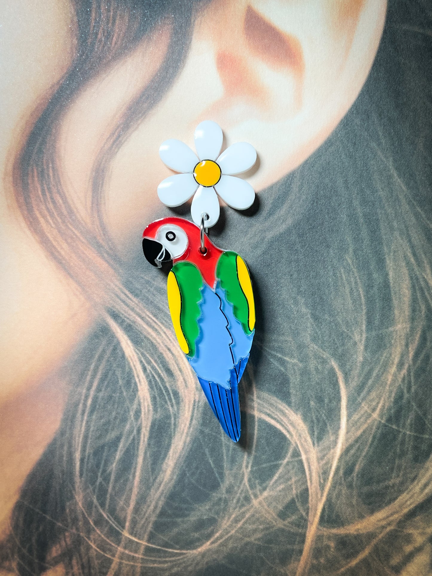 Tropical Parrot Party Drop Earrings