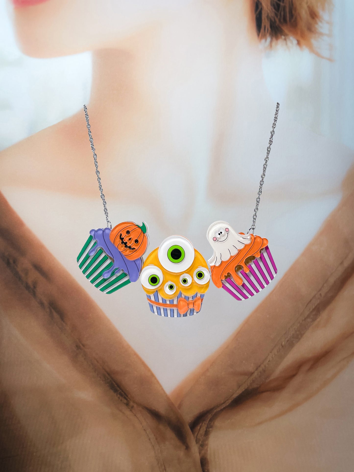 Halloween Cupcake Necklace