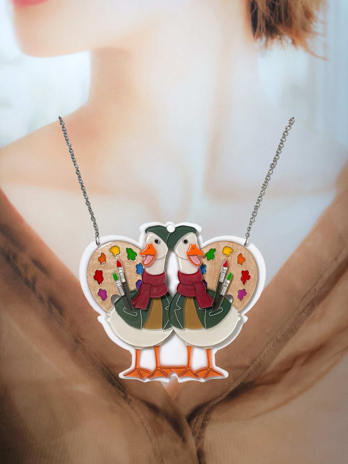 Artist Duck Necklace