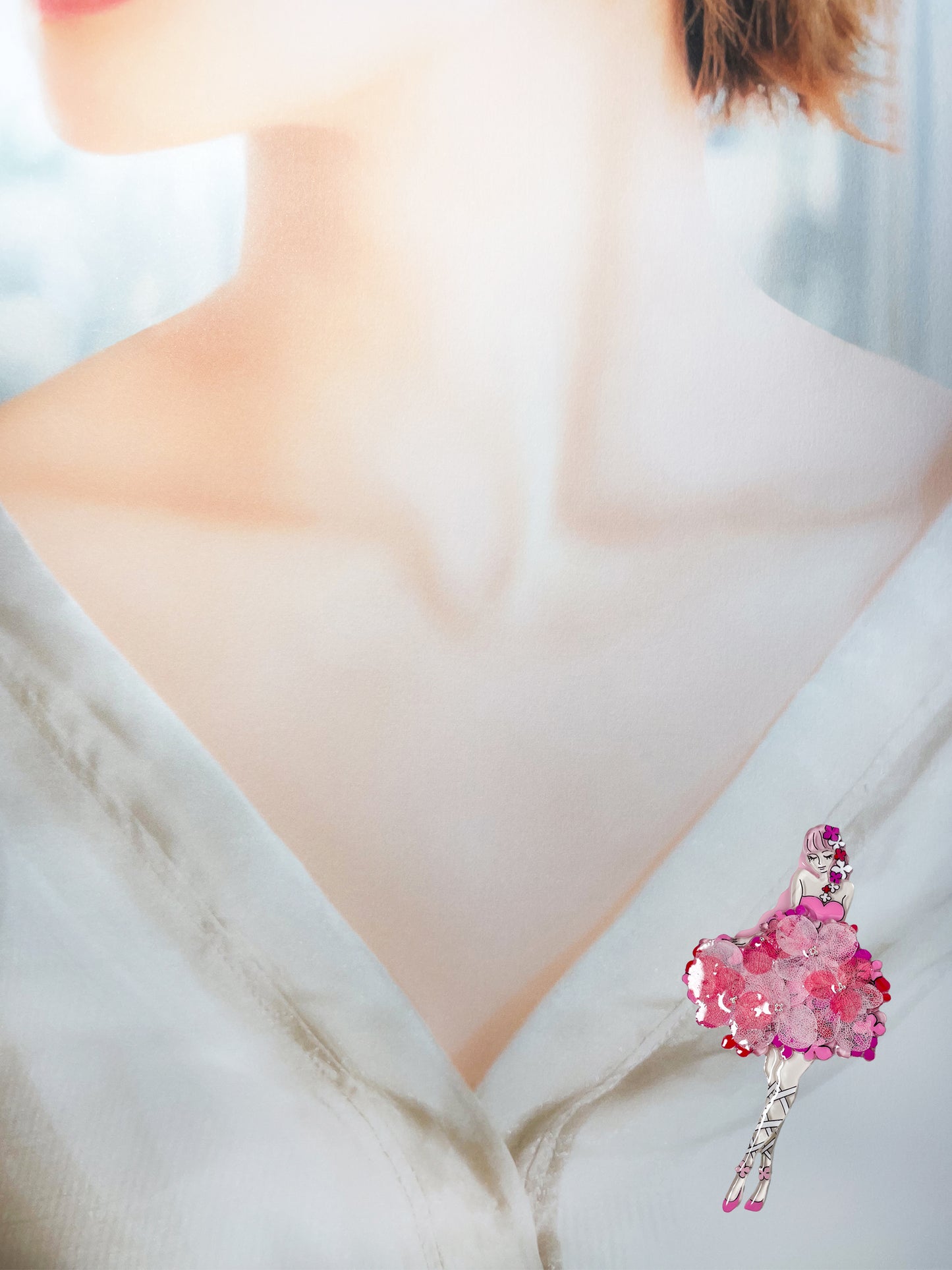 Hydrangea Ballerina Brooch (Pink)