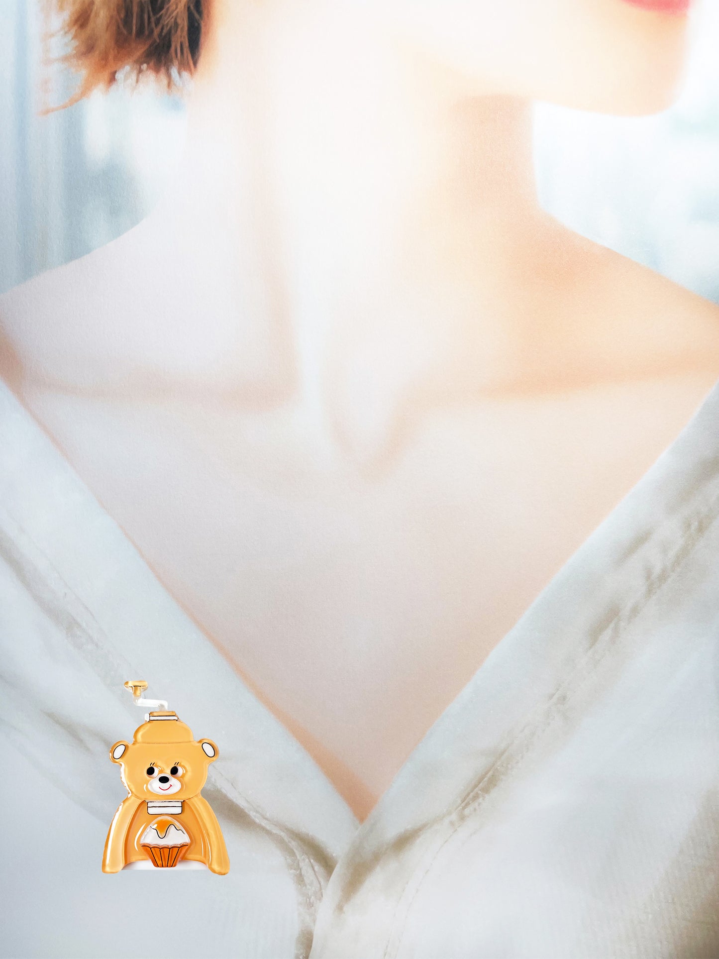 Bear Shaved Ice Machine Brooch (Mango)
