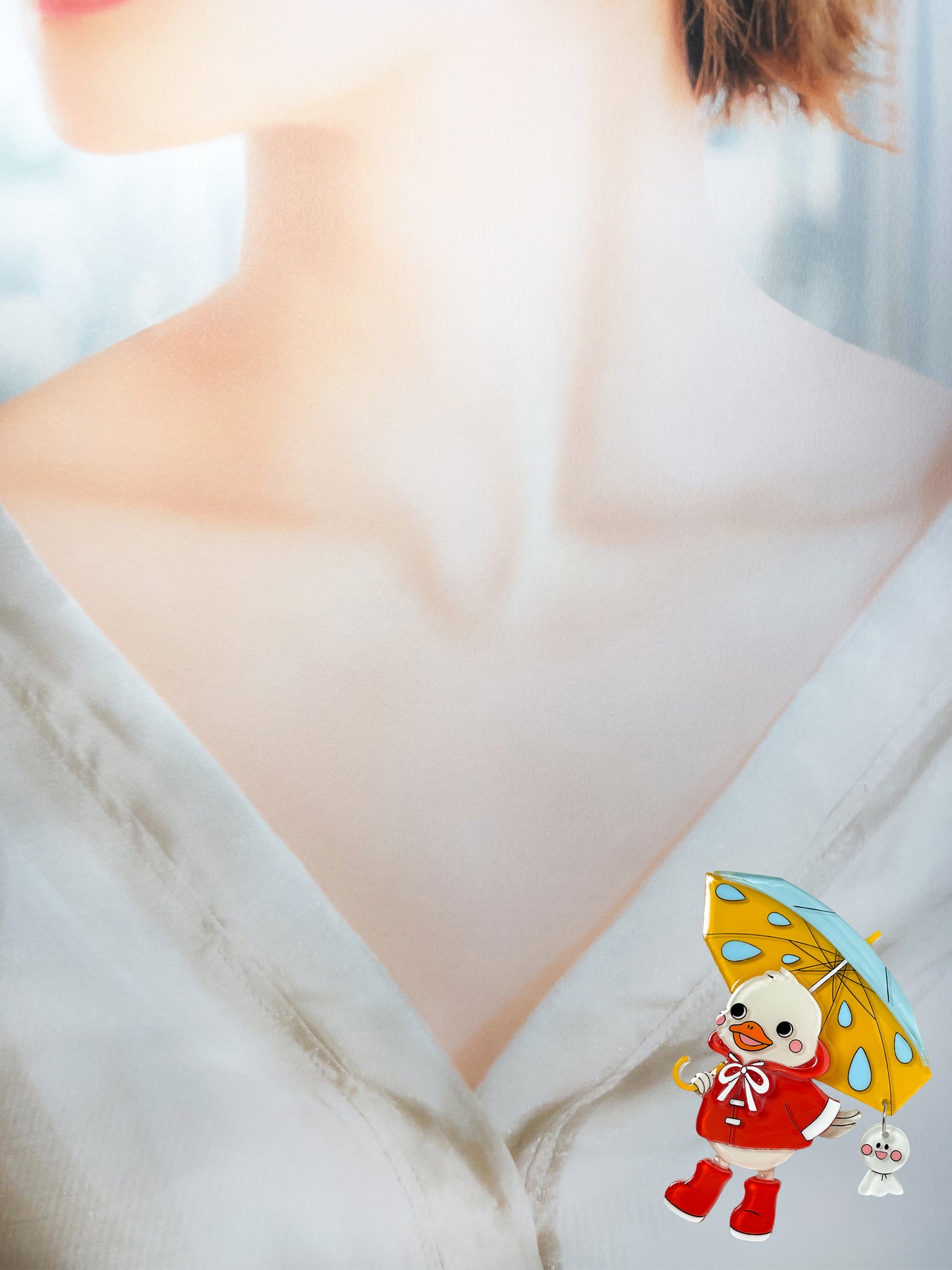 Enjoy Raining with Duckling Brooch