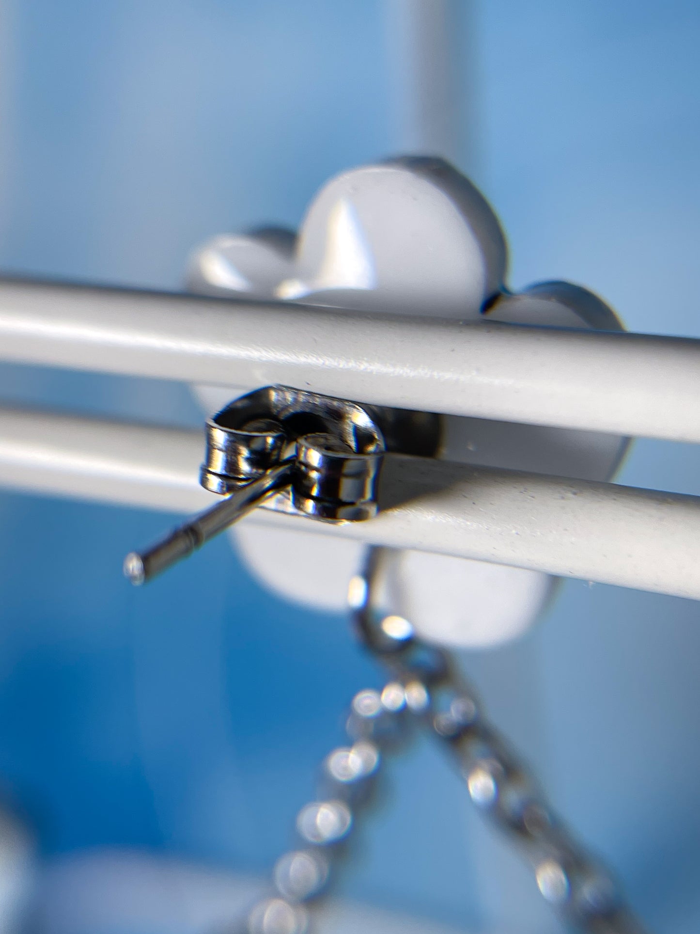 Stained Glass Butterfly Drop Earrings with Anemone