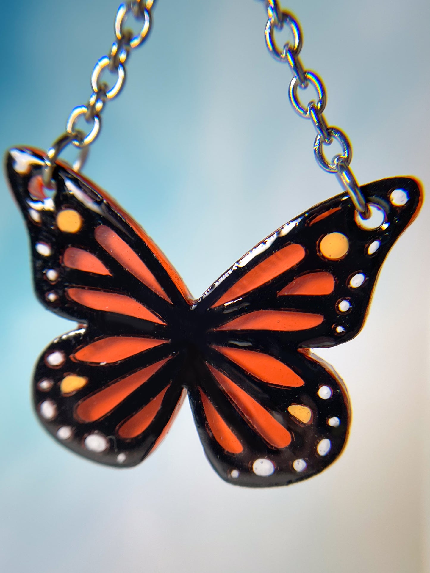 Stained Glass Butterfly Drop Earrings with Margaret