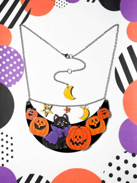 Halloween Vampire Cat Necklace