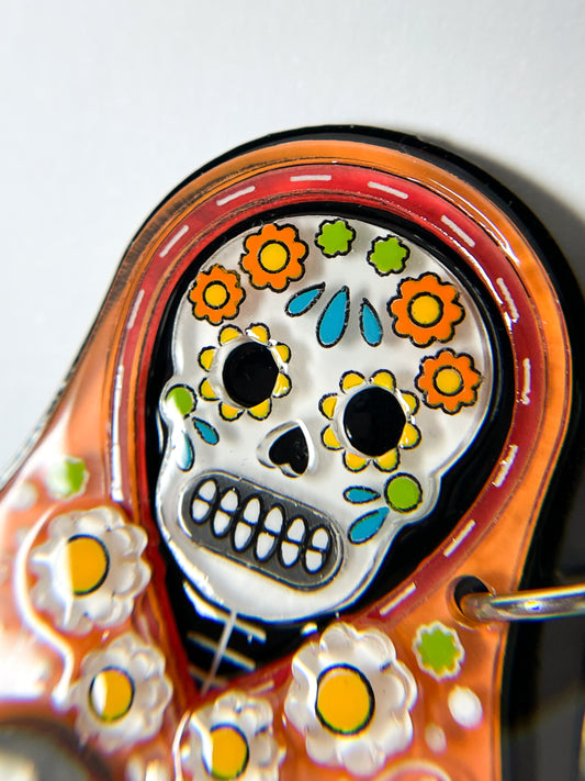 Skull Matryoshka Doll Brooch