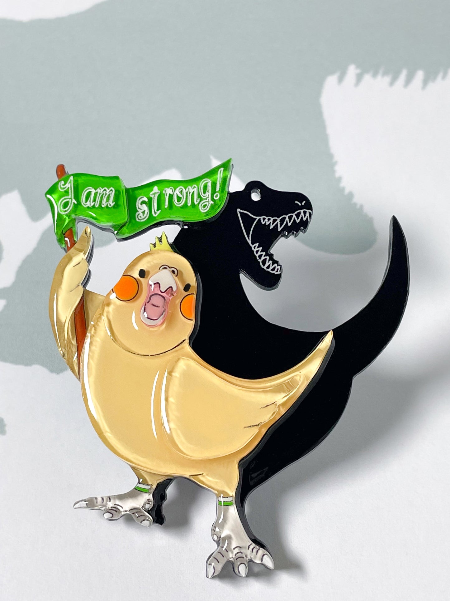 The Strongest Cockatiel Brooch