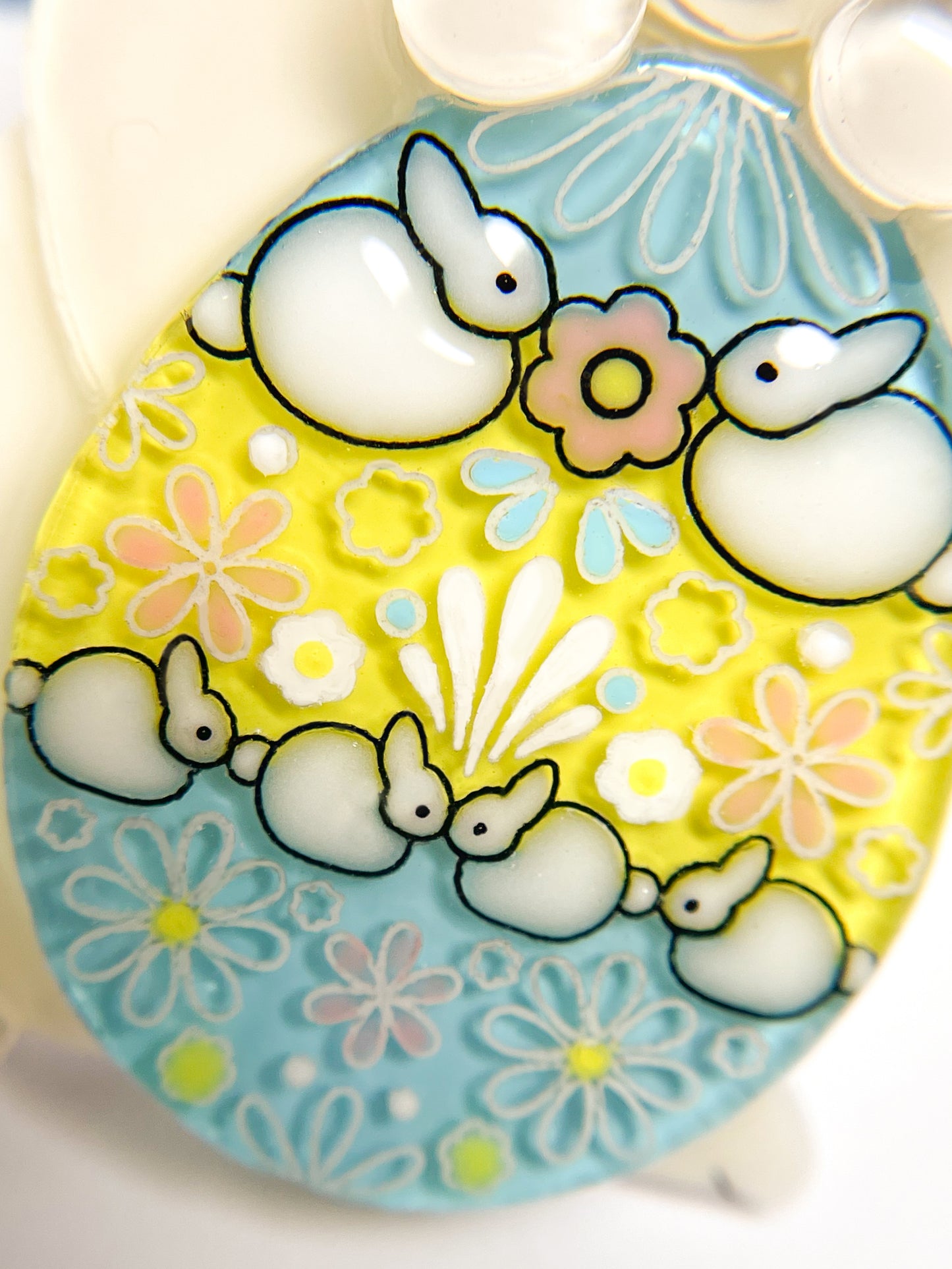 Egg Animal Brooch ~ White Rabbit ~