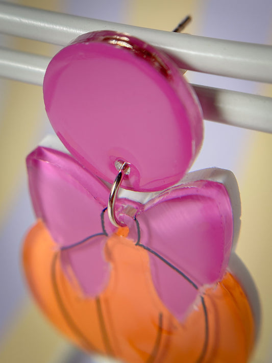 Bootylicious pumpkin drop earrings (Pink)