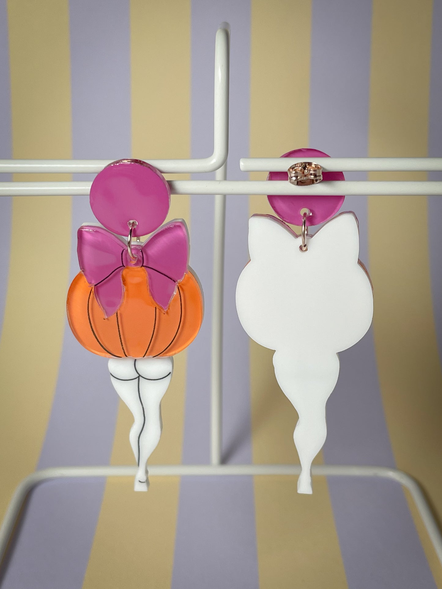Bootylicious pumpkin drop earrings (Pink)