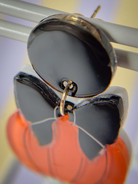 Bootylicious pumpkin drop earrings (Black)