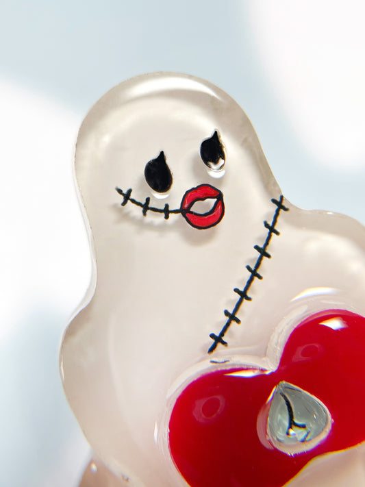 【ハロウィンコレクション】ゴーストフランケンガールのブローチ