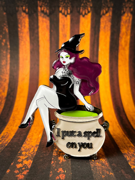 " I put a spell on you " witch brooch