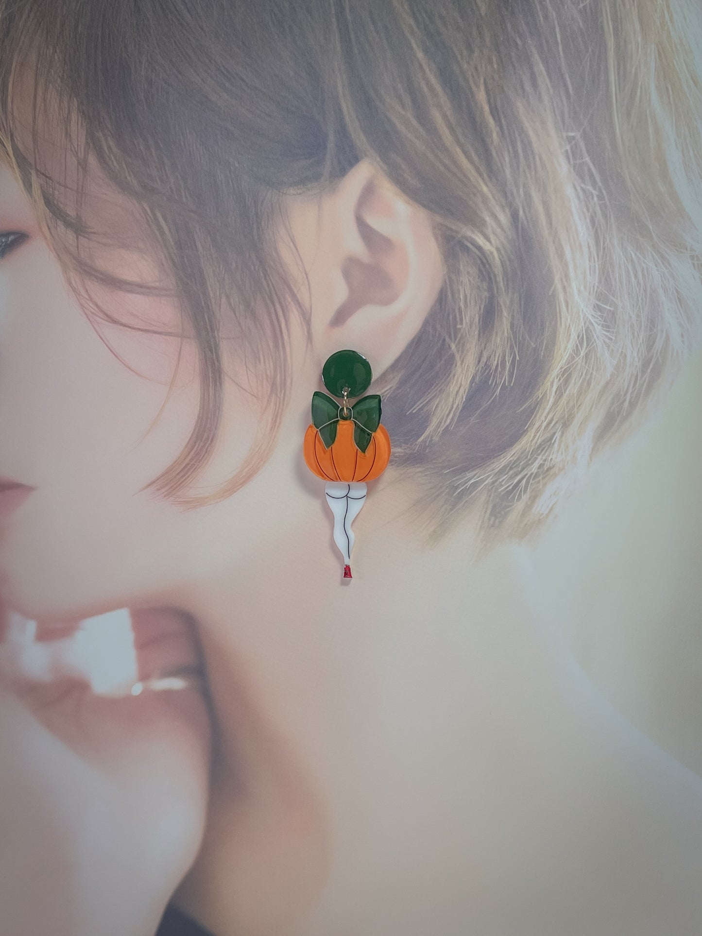 Bootylicious pumpkin drop earrings (Green)
