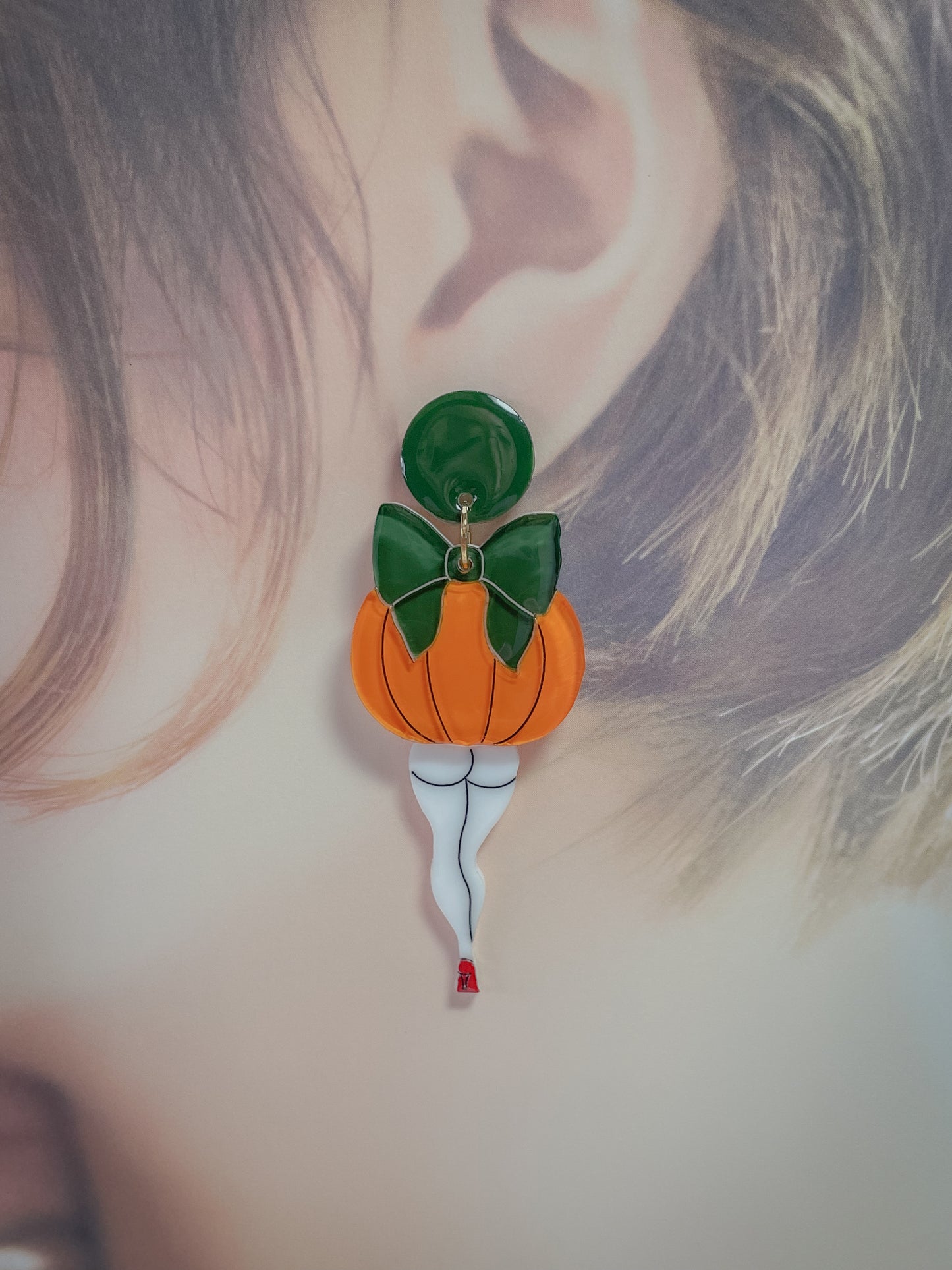 Bootylicious pumpkin drop earrings (Green)