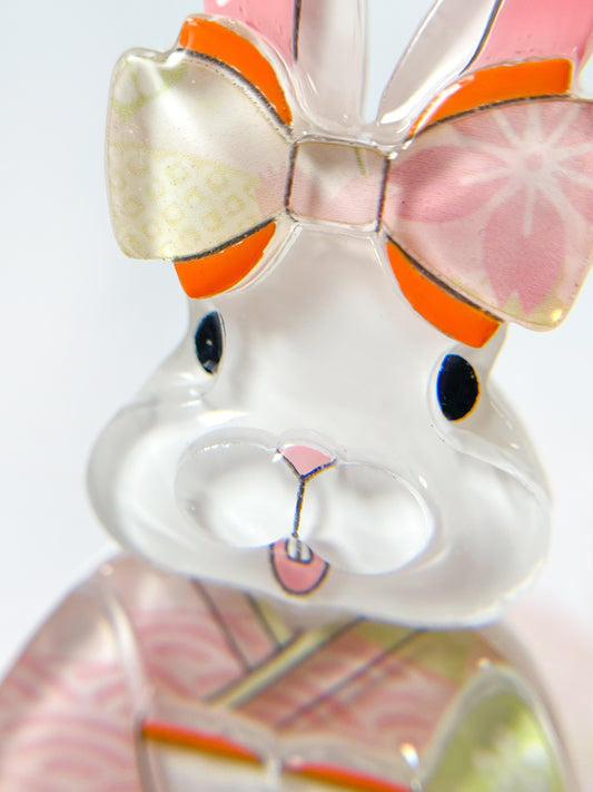 Kimono Rabbit Brooch (Pink)