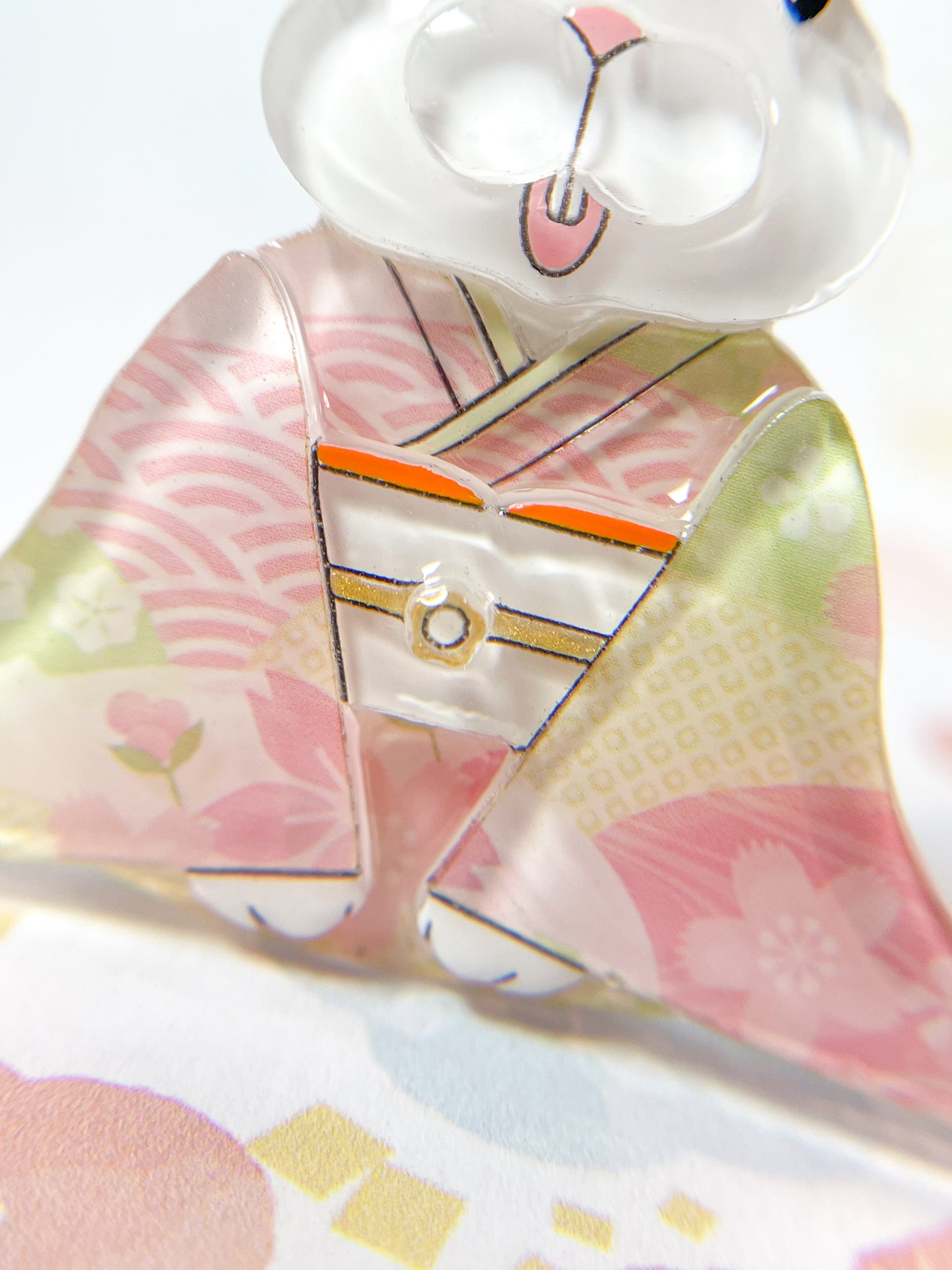 Kimono Rabbit Brooch (Pink)