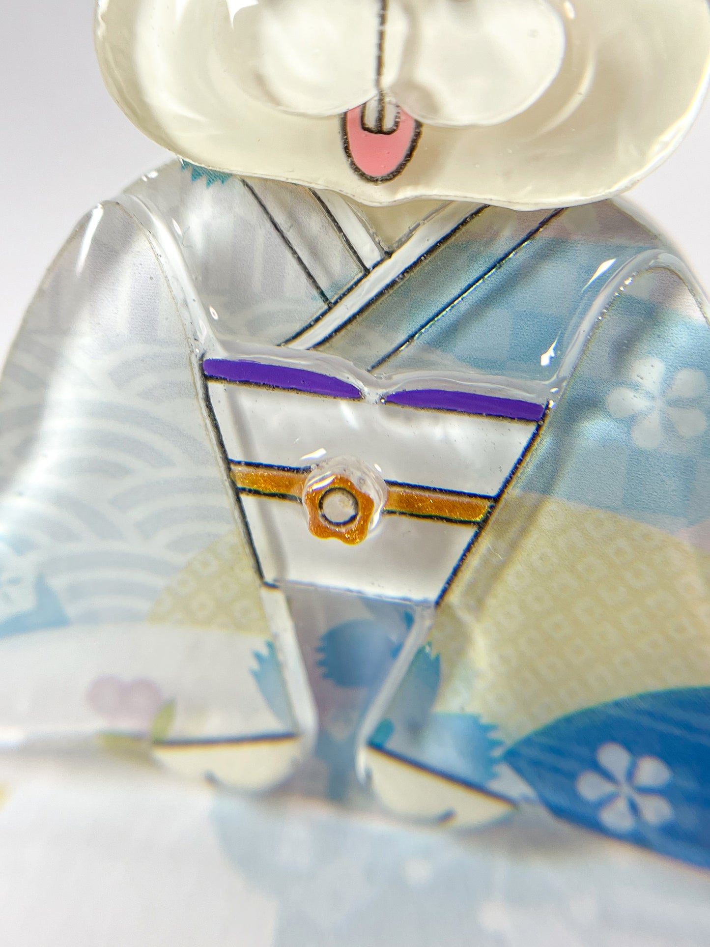 Kimono Rabbit Brooch (Blue)