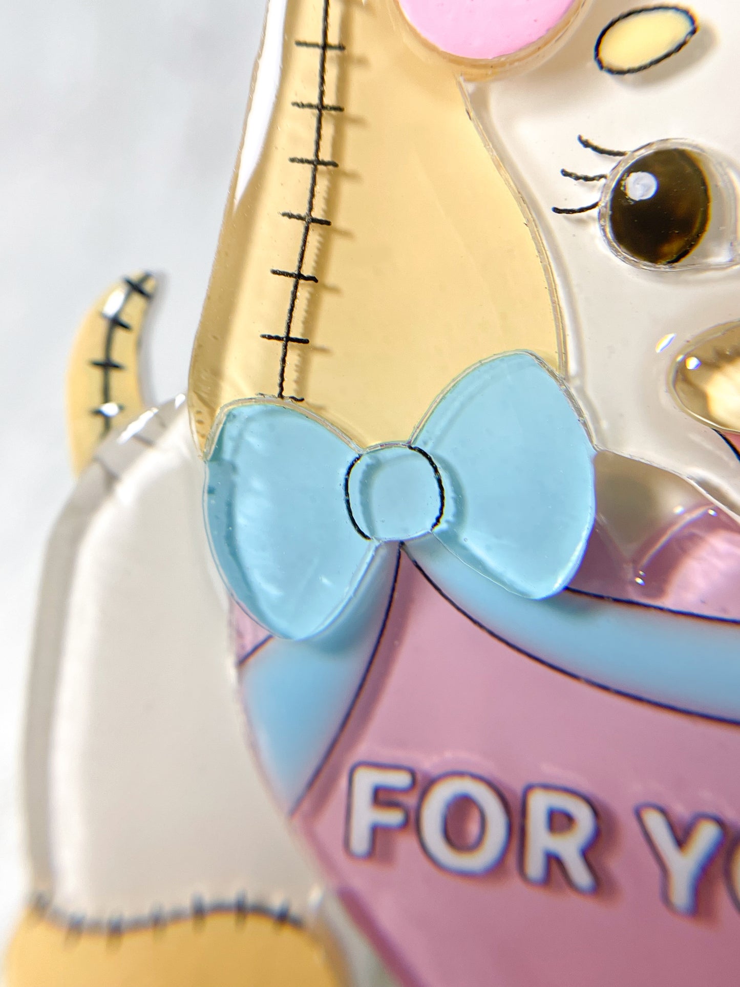 Stuffed Dog in Love Brooch (Pink heart)
