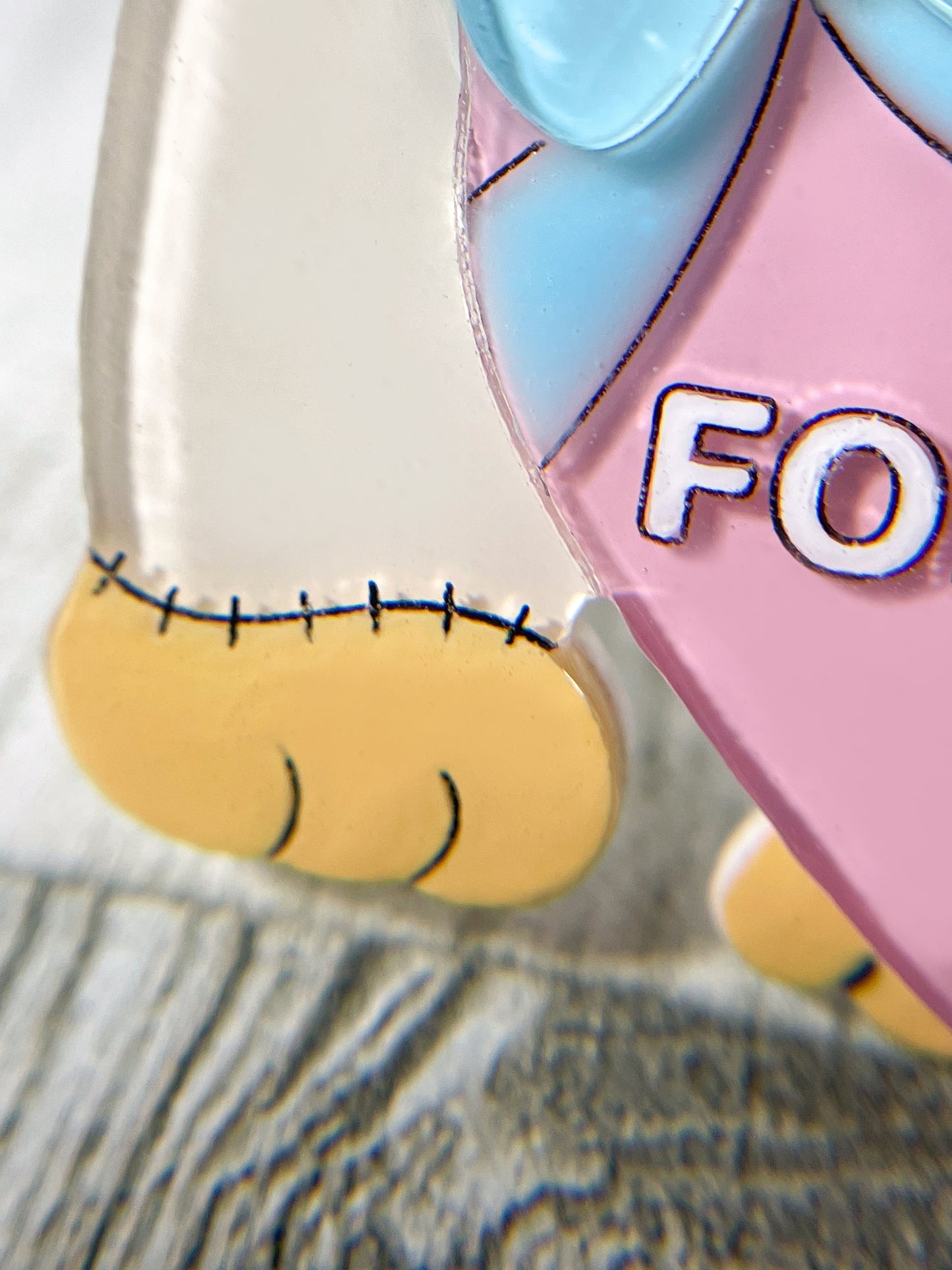 Stuffed Dog in Love Brooch (Pink heart)