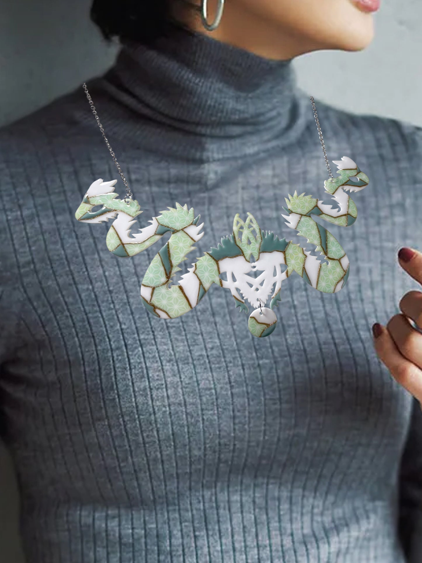 Kintsugi dragon necklace