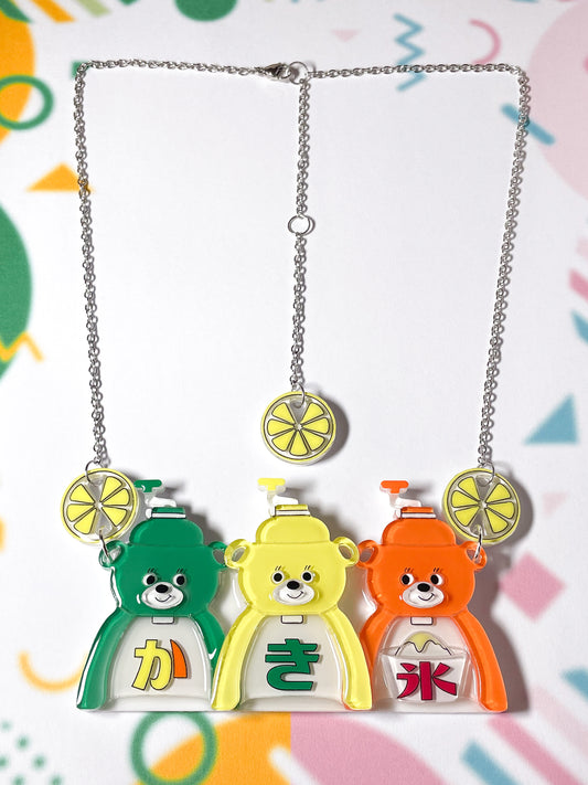 Bear Shaved Ice Machine Necklace (Lemon)
