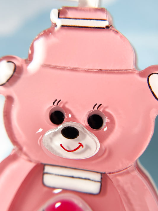 Bear Shaved Ice Machine Brooch (Strawberry)
