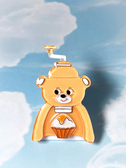 Bear Shaved Ice Machine Brooch (Mango)