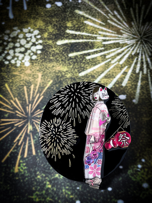 花火大会のブローチ