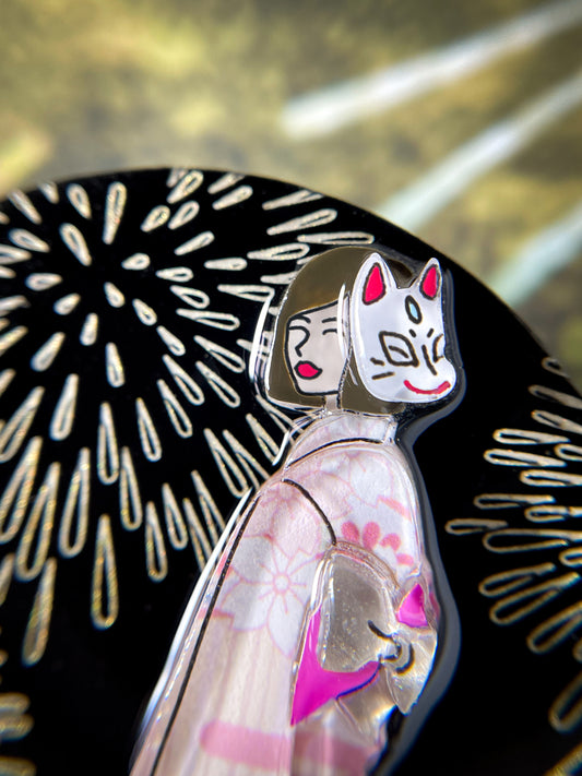 花火大会のブローチ