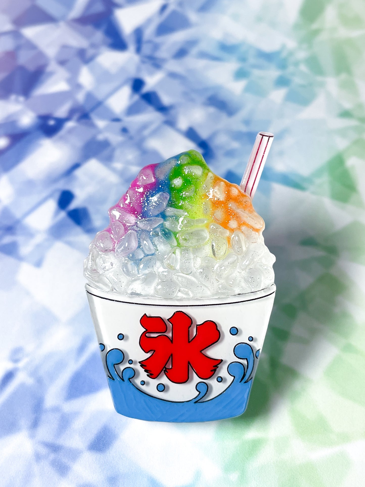 Shaved Ice Brooch (with Rainbow Syrup)