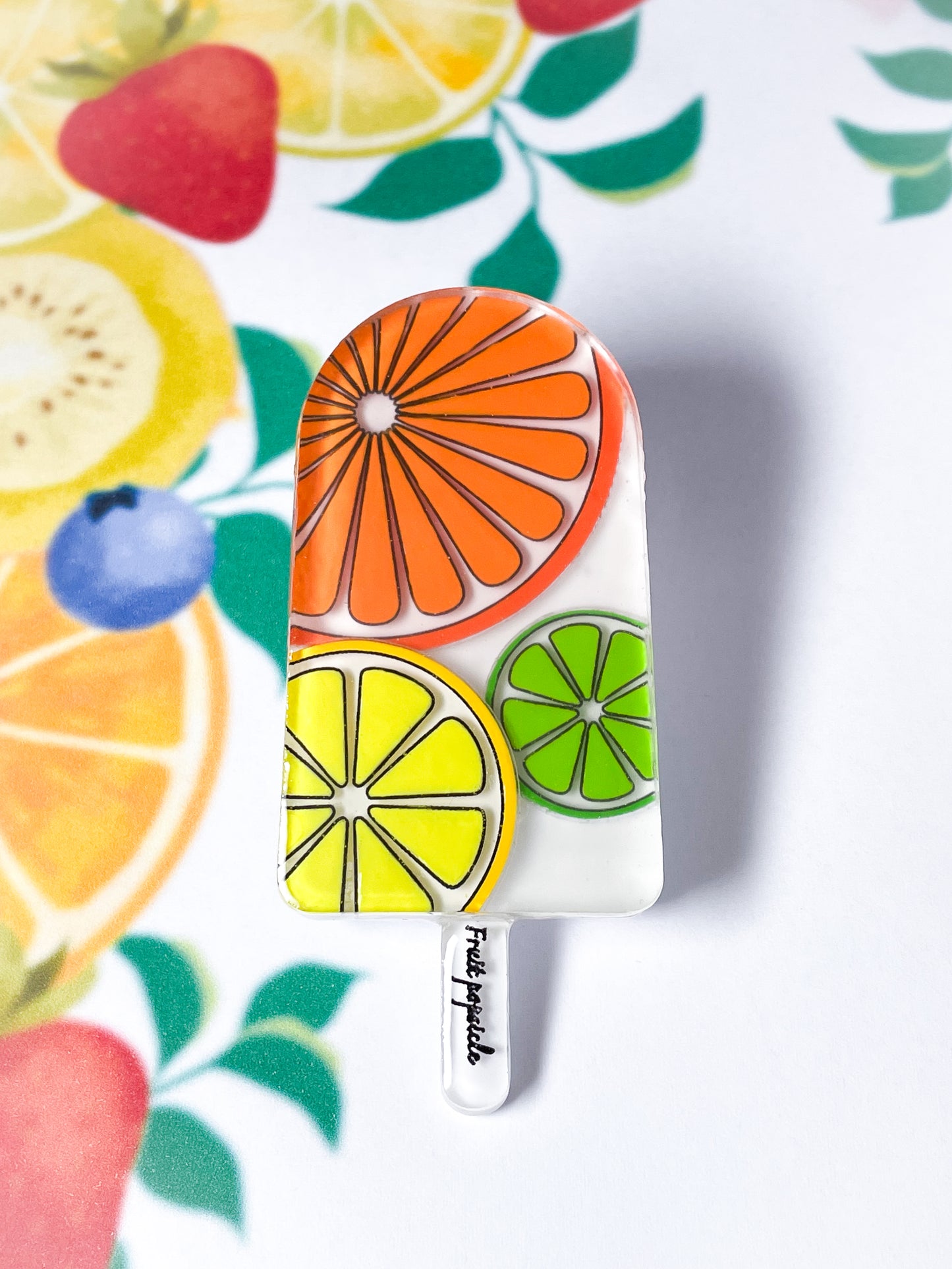 Fruit Popsicle Brooch (Citrus)