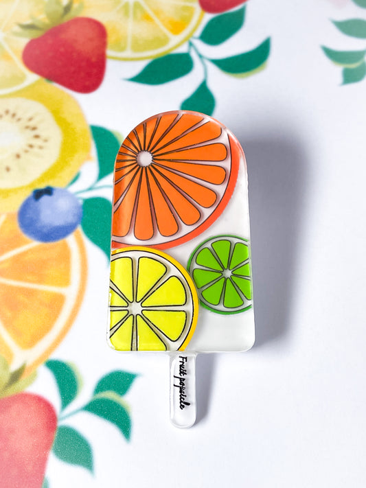 フルーツアイスキャンディーのブローチ (シトラス)