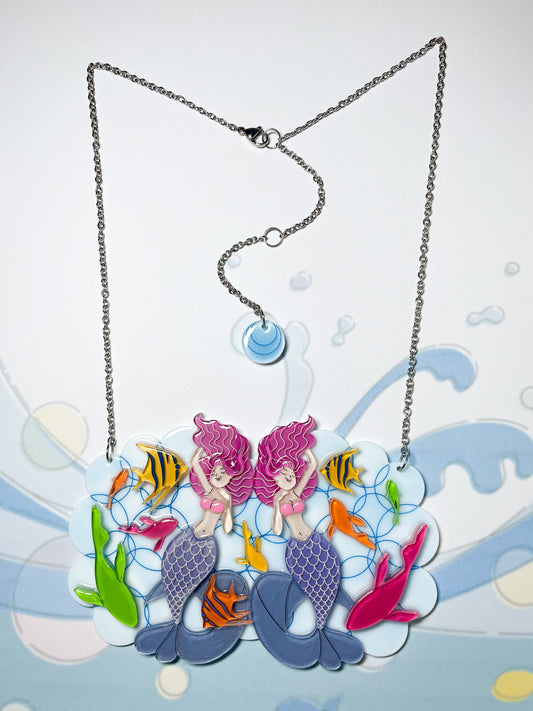 Mermaid Floating in the Sea Necklace