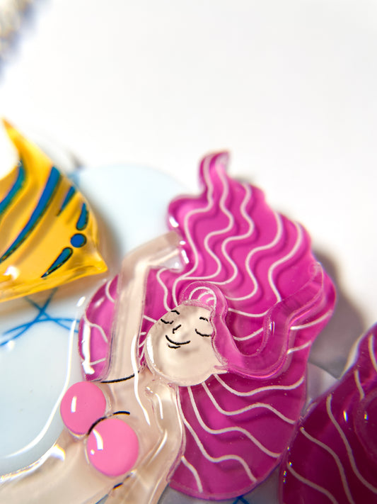 Mermaid Floating in the Sea Necklace