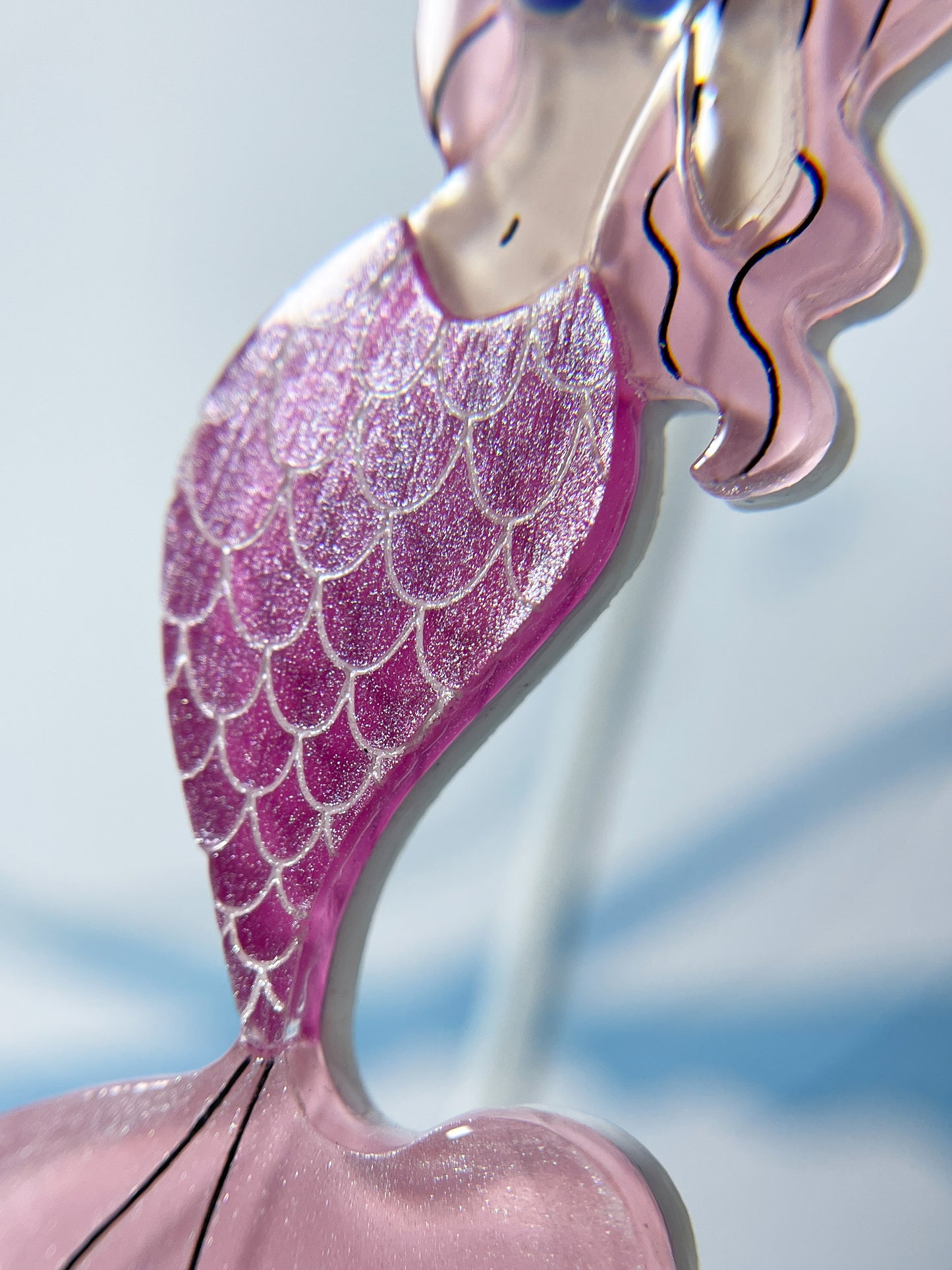 Mermaid Floating in the Sea Drop Earrings