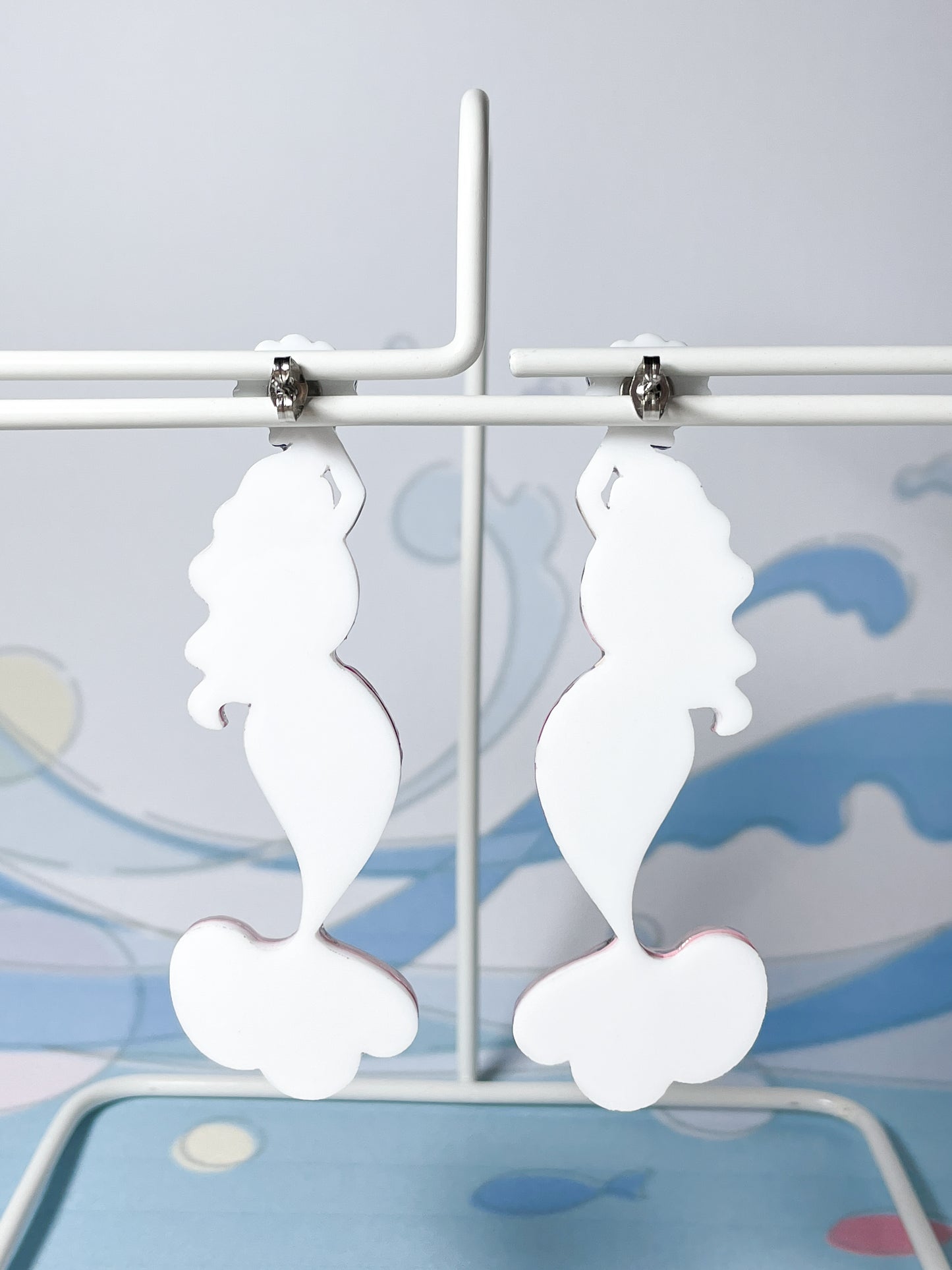 Mermaid Floating in the Sea Drop Earrings