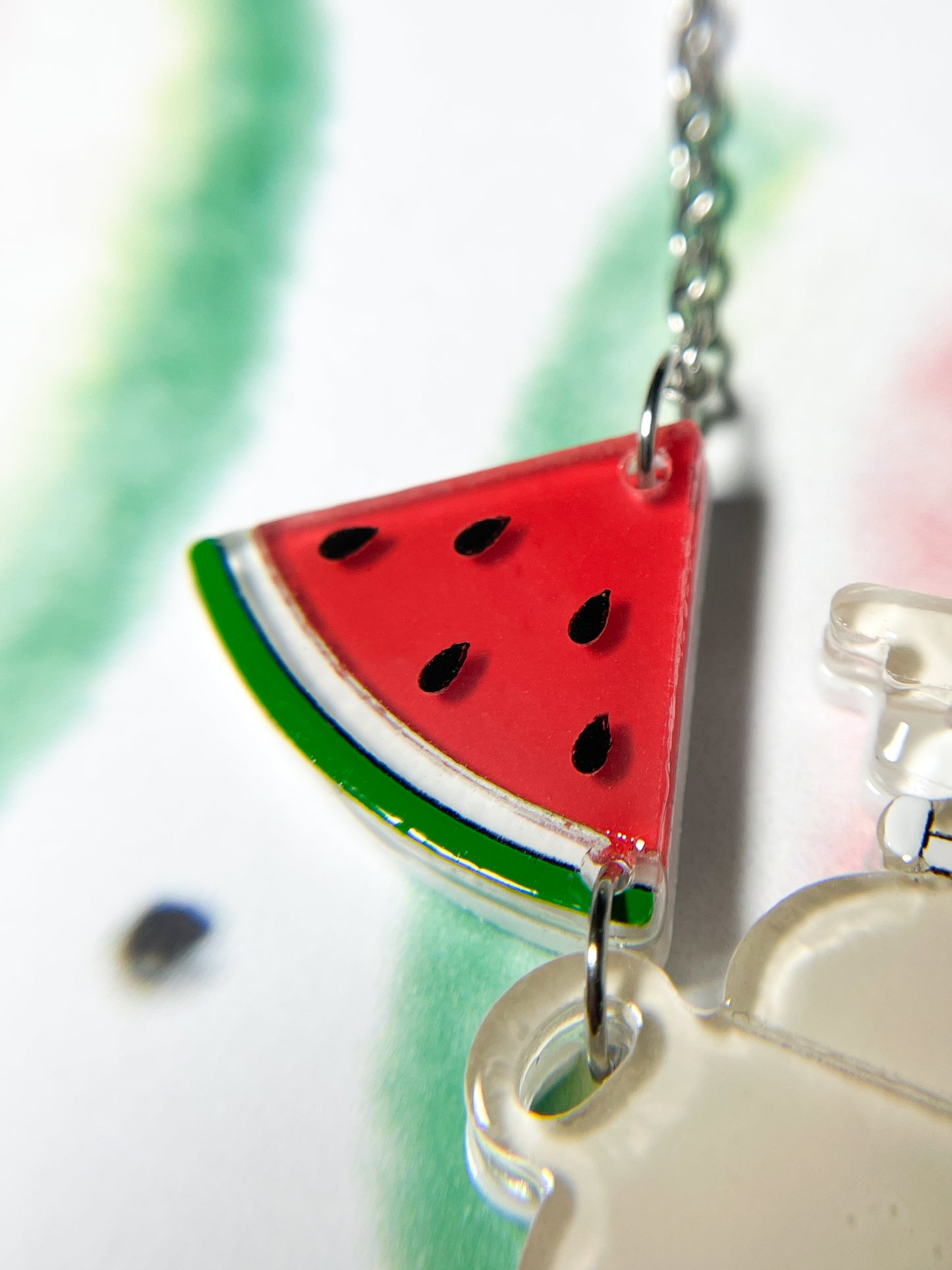 White Bear Shaved Ice Machine Necklace (Watermelon)