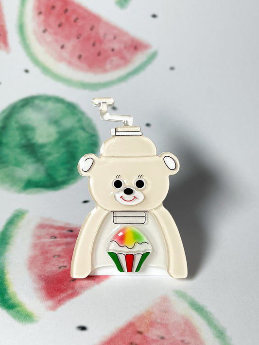 White Bear Shaved Ice Machine Brooch