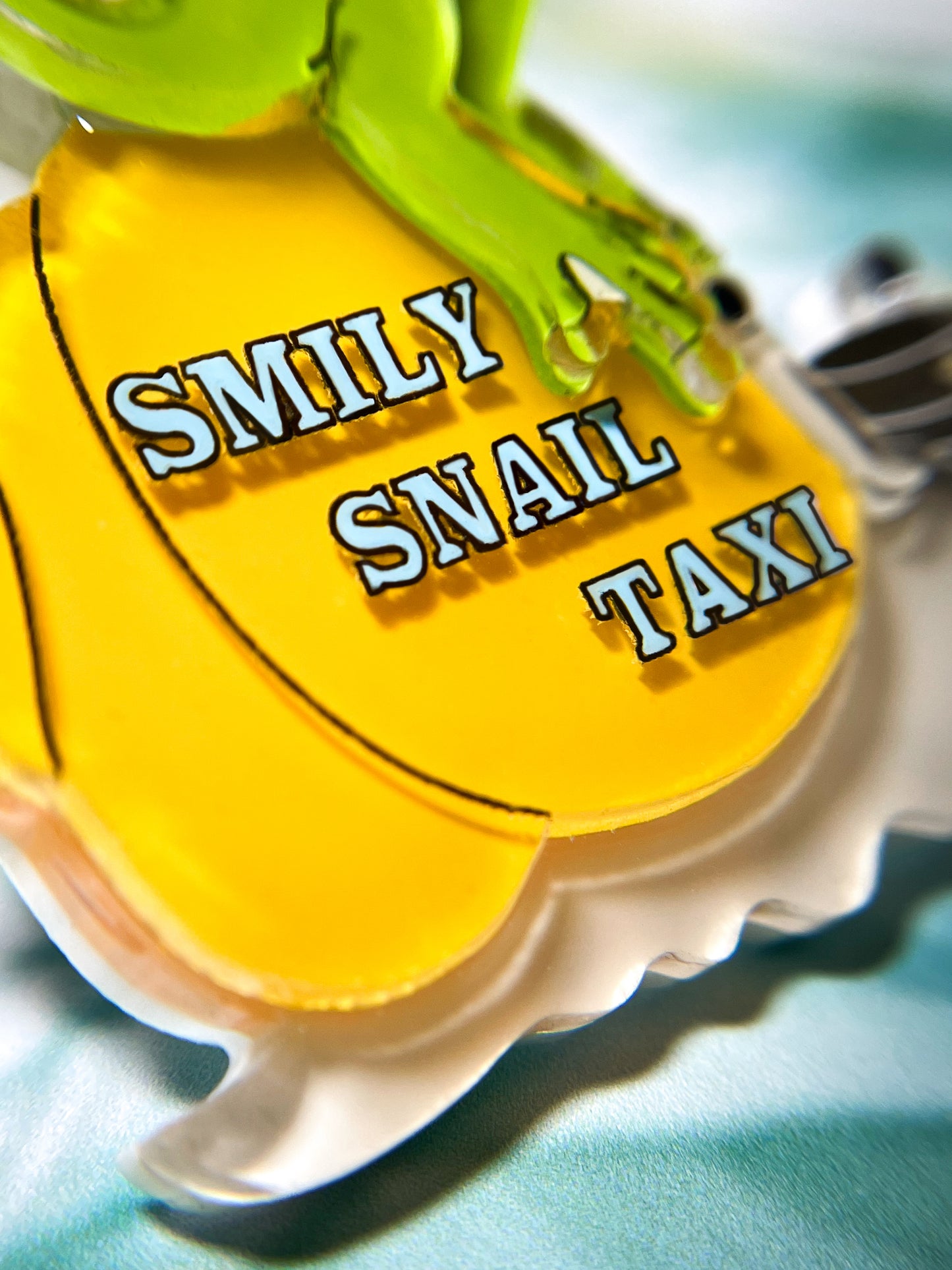 Frog Riding on Smily Snail Taxi Brooch