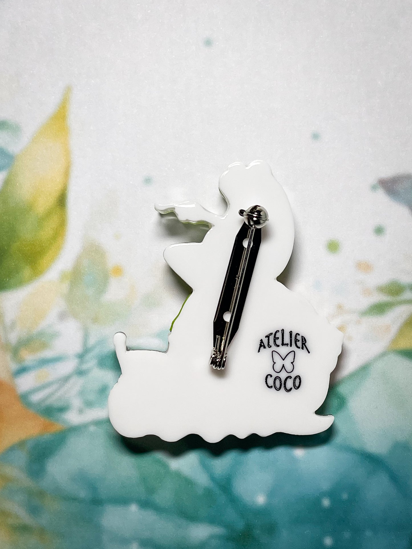 Frog Riding on Smily Snail Taxi Brooch