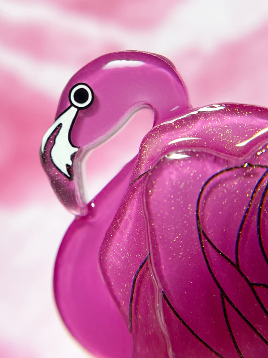 Passionate Rose Flamingo Brooch (Gold)