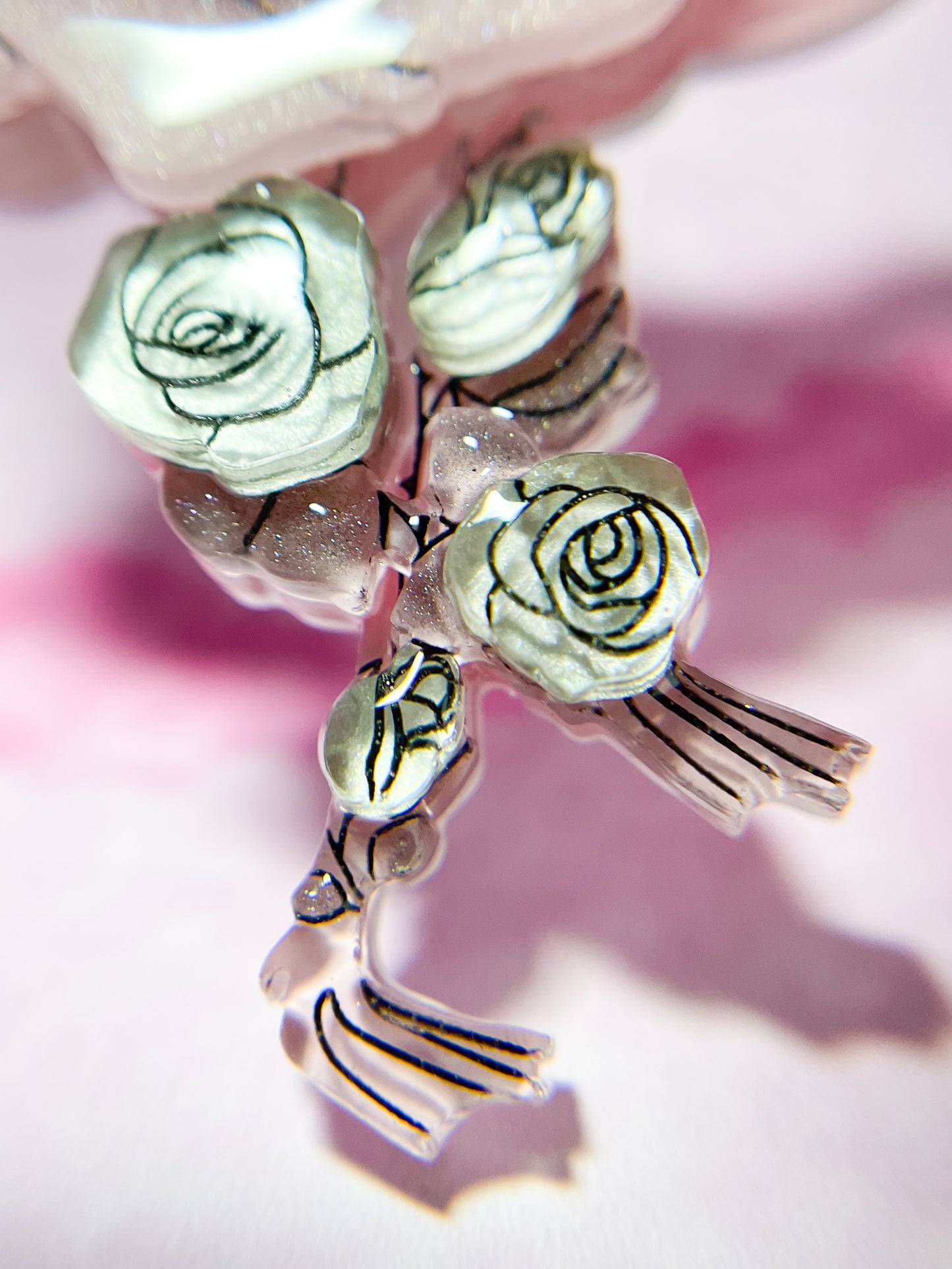 Passionate Rose Flamingo Brooch (Silver)