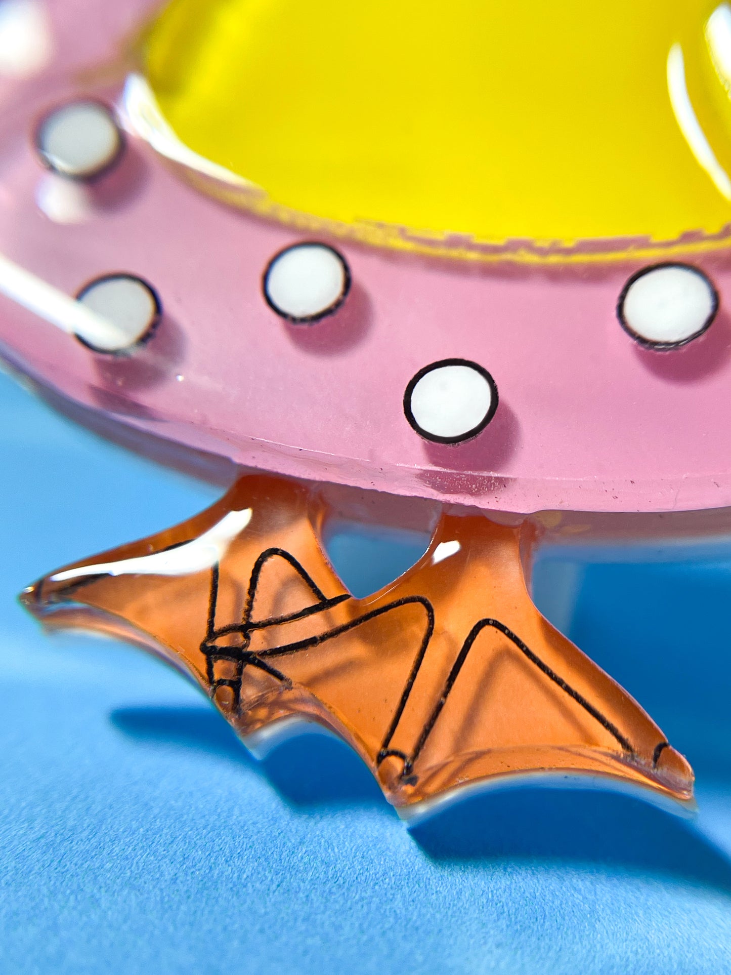 Ducks Swimming Lesson with Flamingo Pool Float Brooch (Yellow)