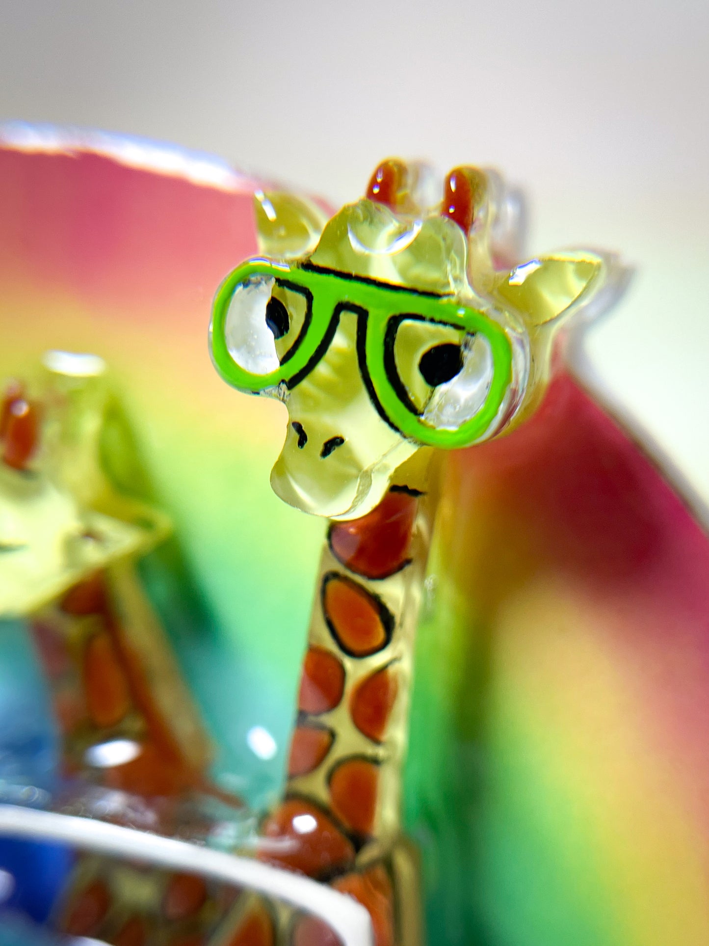 Giraffes Drive in the Rainbow Brooch