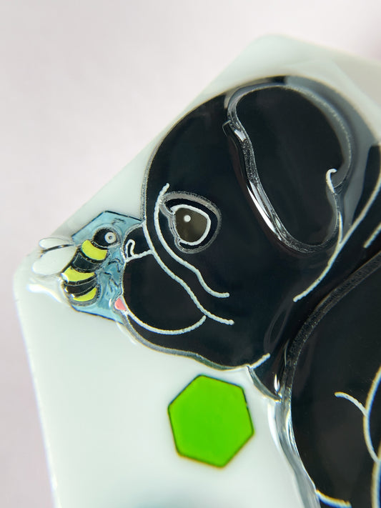 Bee Kind Brooch (Black pug)